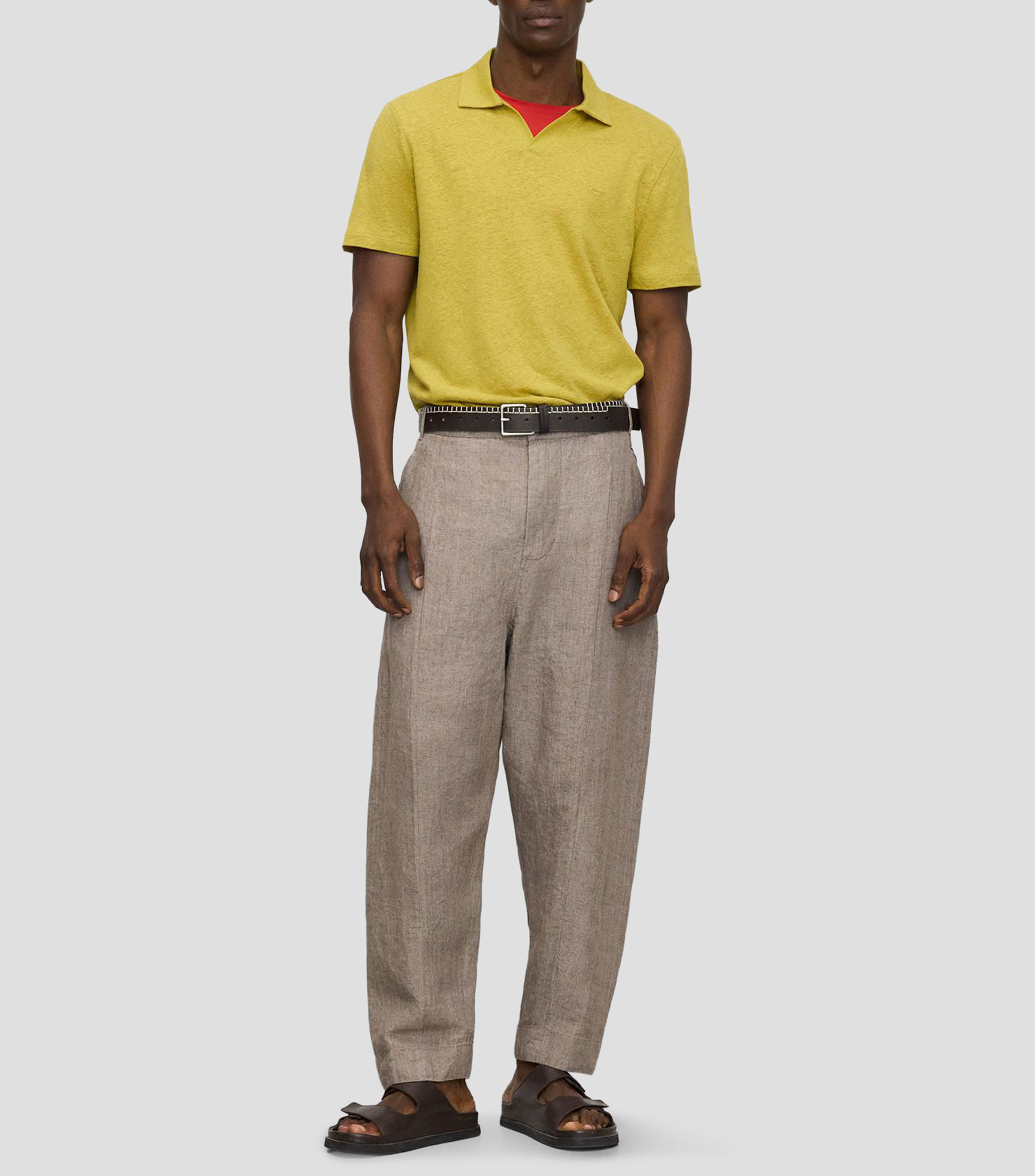 Playera tipo polo con manga corta lisa Hombre
